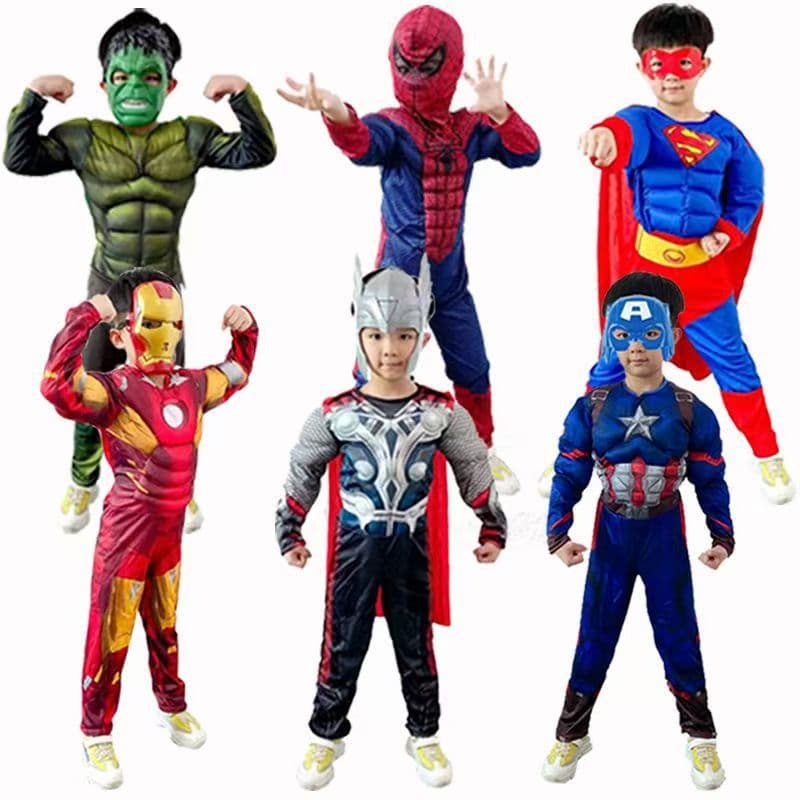 Captain America Iron A Spider Batman muscle costume Thor Hulk Optimus Prime cos children's costume 5