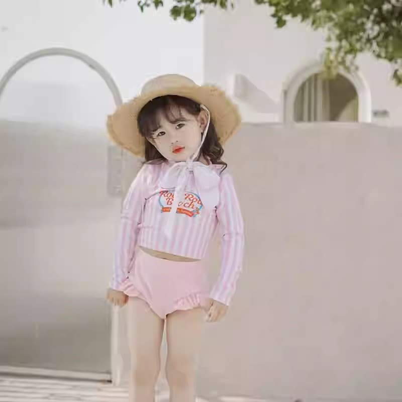 (Cross-border trading), (Wholesale), children's fresh swimwear, Korean style, polyester 4