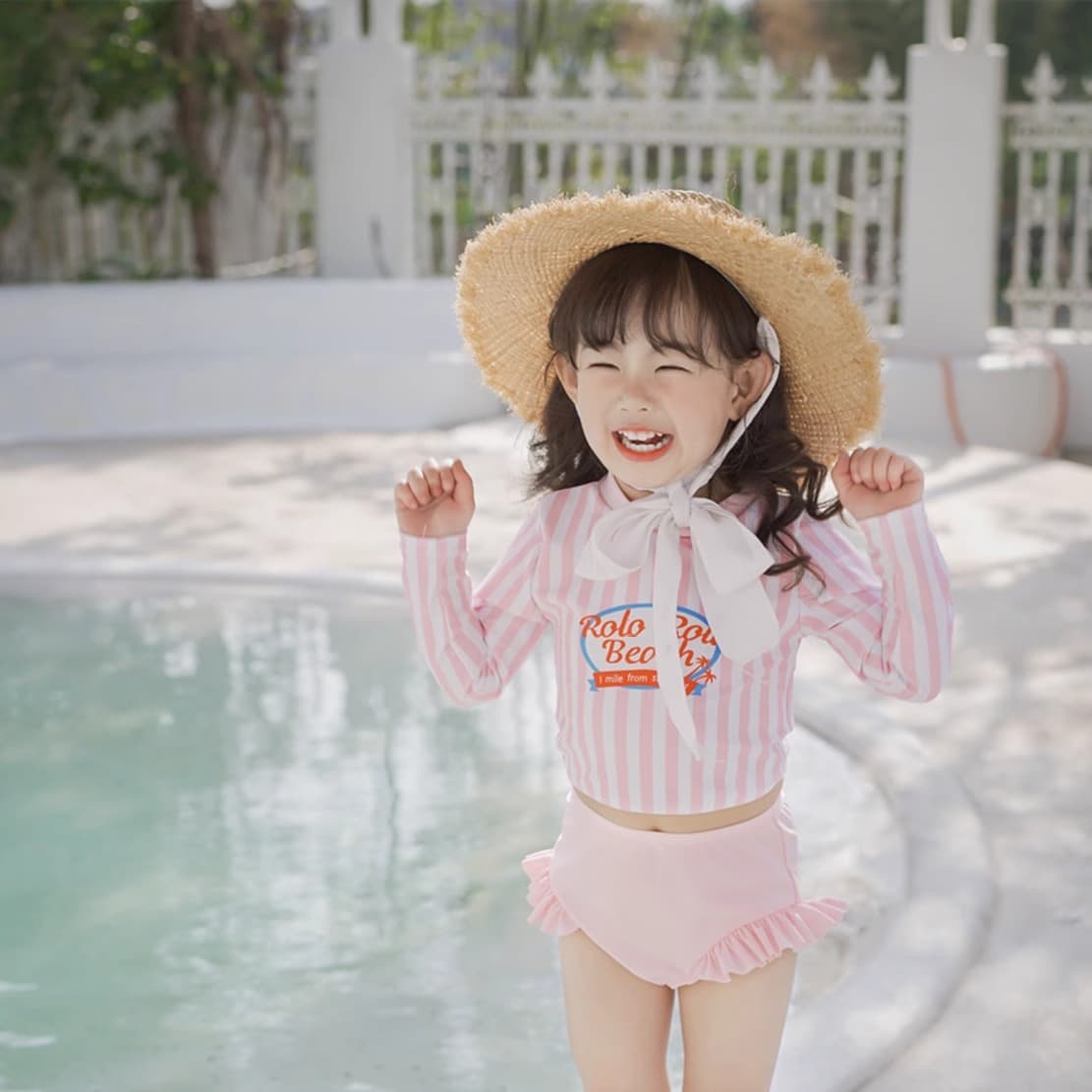 (Cross-border trading), (Wholesale), children's fresh swimwear, Korean style, polyester 1