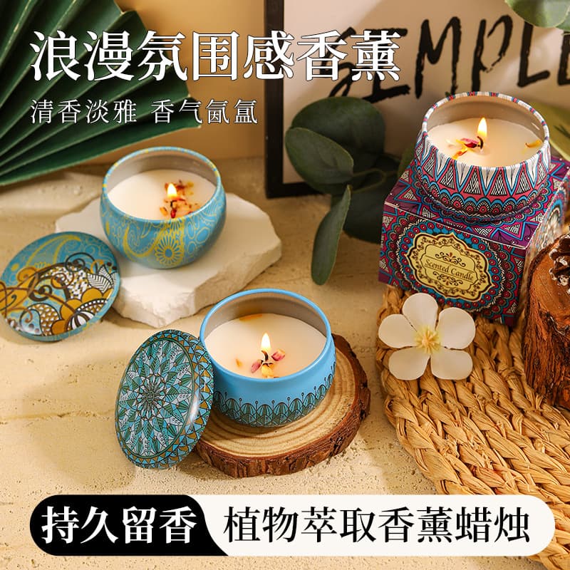 Floral organic candle, extract, safe aromatherapy, perfumed gift box, long-term effect 2