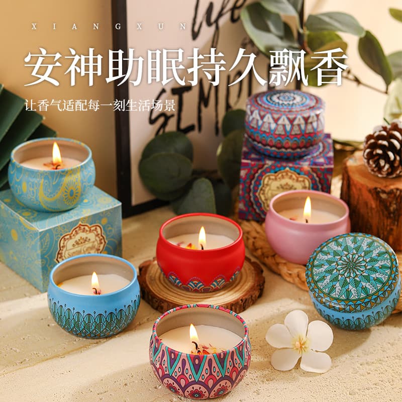 Floral organic candle, extract, safe aromatherapy, perfumed gift box, long-term effect
