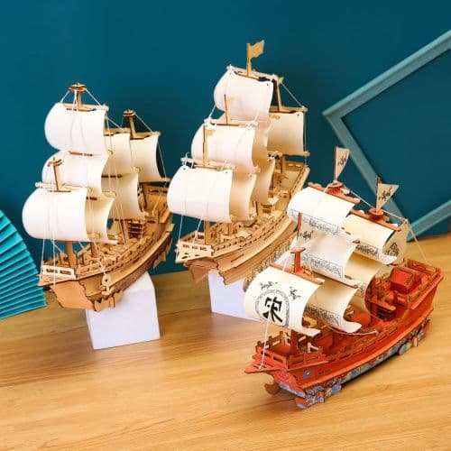 Sailboat 3D Wooden Puzzle DIY Adult and Kids Model