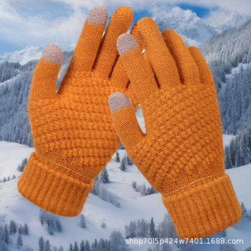Women's Winter Gloves - Fleece Lined Touchscreen Knit Mittens
