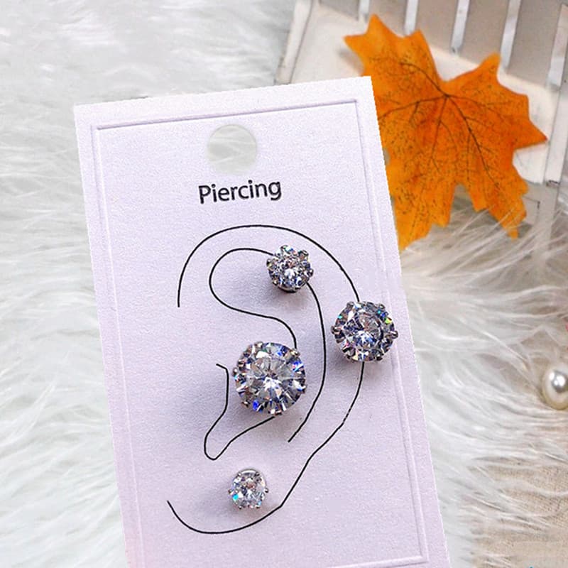 Temperament ear clip without piercing for women, flash diamond zircon ear bone nail, magnet ear socket ear nail, simple ear bone clip ear nail for men
