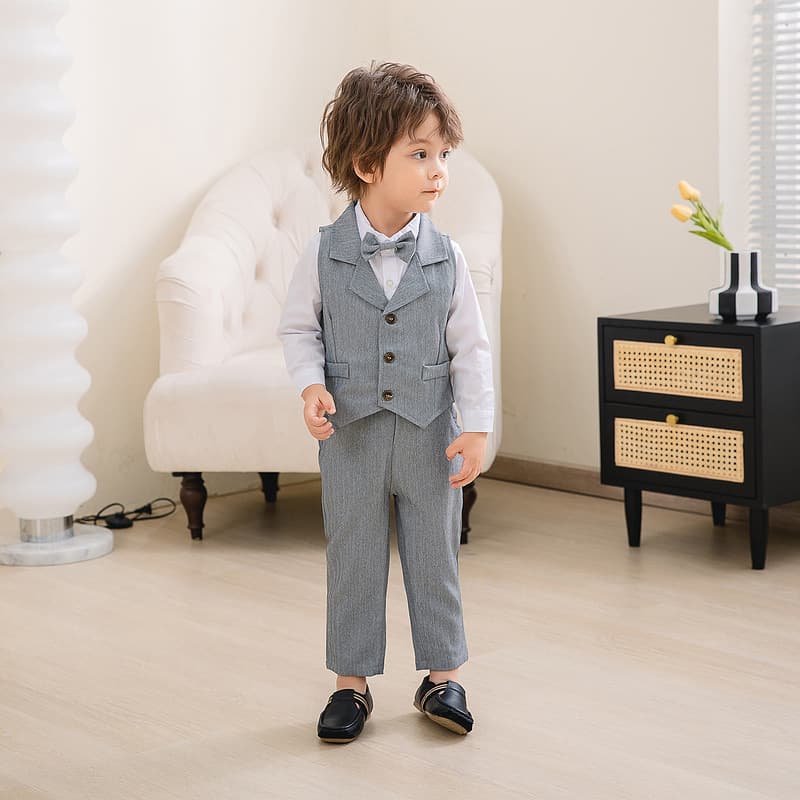 Boy's banquet dress small suit spring and autumn British fashion boy's wedding gentleman's party performance suit