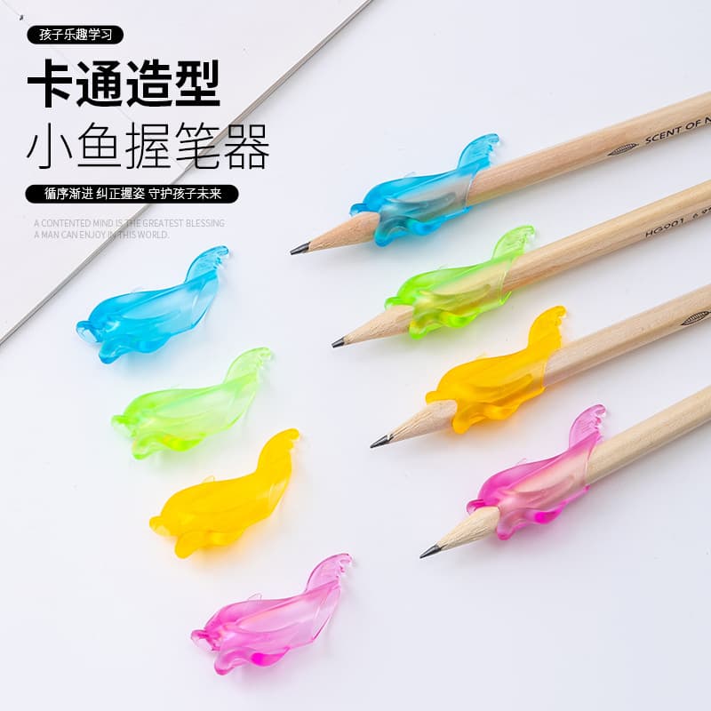 Factory direct supply to primary school students three-finger pen holder for kindergarten writing cartoon shape dolphin grip corrector