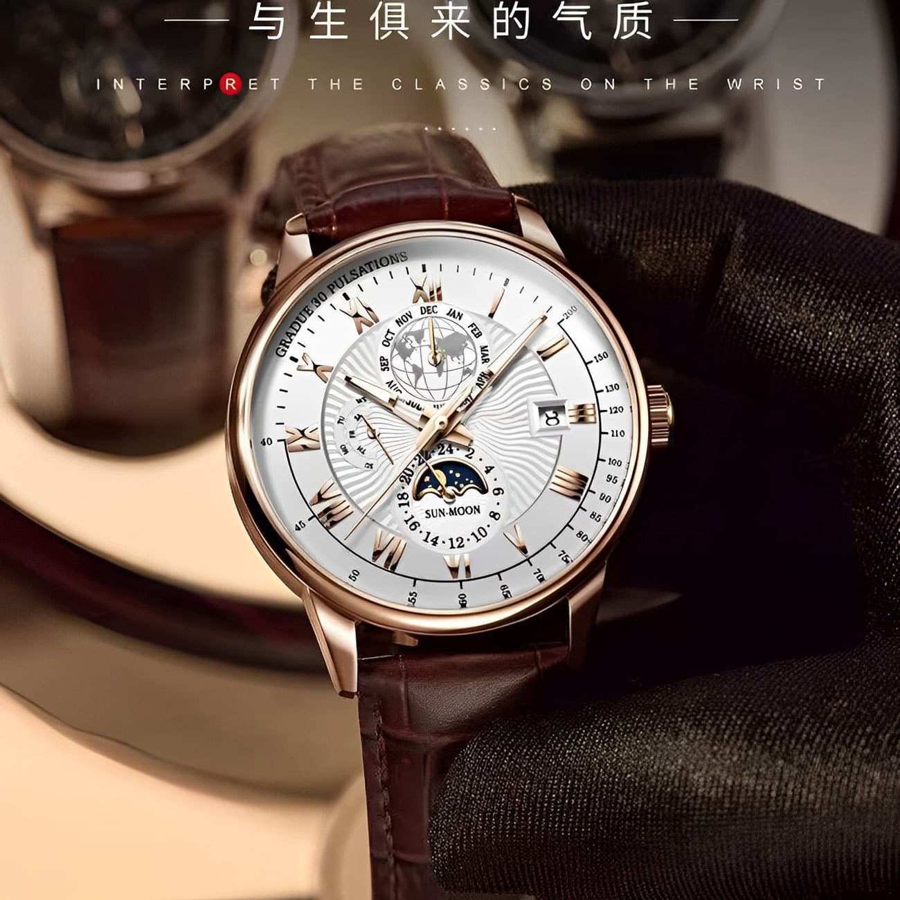 Watches Men's Top Ten Swiss Fully Automatic Machine Watches Waterproof Luminous Mechanical Belt Quartz Watch Genuine Business Watches