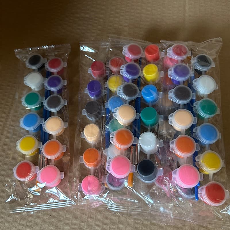 Children's acrylic paint 12-color set 6 conjoined kindergarten students art painting graffiti DIY gypsum paint strips