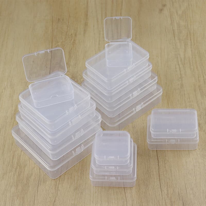Transparent PP box rectangular plastic box parts box mobile phone storage tool mini small storage box fishing gear