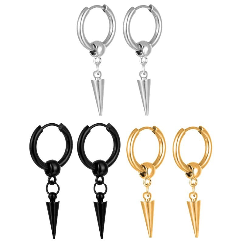 European and American retro style Dongguan fashion earrings pendant stainless steel earrings set unisex wholesale internet celebrity