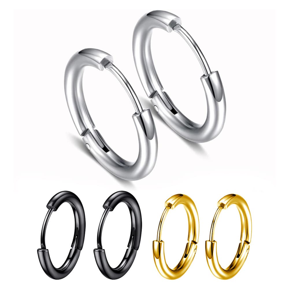 Factory direct sales earrings, simple stainless steel ear buckles, ear rings, trendy jewelry, round earrings, light luxury and high-end feel