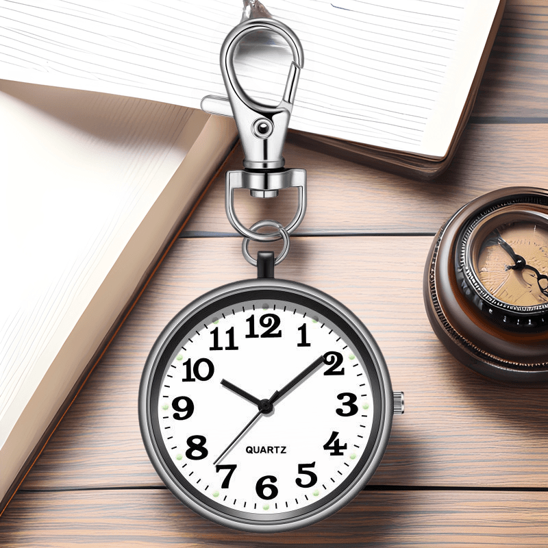 New exam-specific pocket watch with clear large numerals, elderly student keychain hanging watch, fashionable and versatile nurse watch