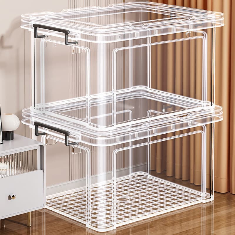 Transparent storage box household plastic storage box wardrobe clothing large capacity toys snacks organizing storage box