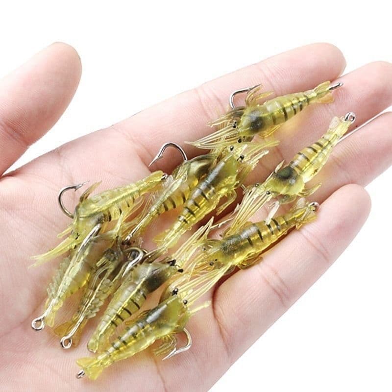 Luya fake bait 4 cm small shrimp luminous hook shrimp cocked mouth bass kill sea fishing freshwater fake bait soft bait simulation