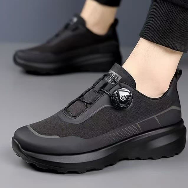 2025 spring popular button men's shoes casual sports outdoor mountaineering breathable cloth shoes cross-border hot selling running men's shoes