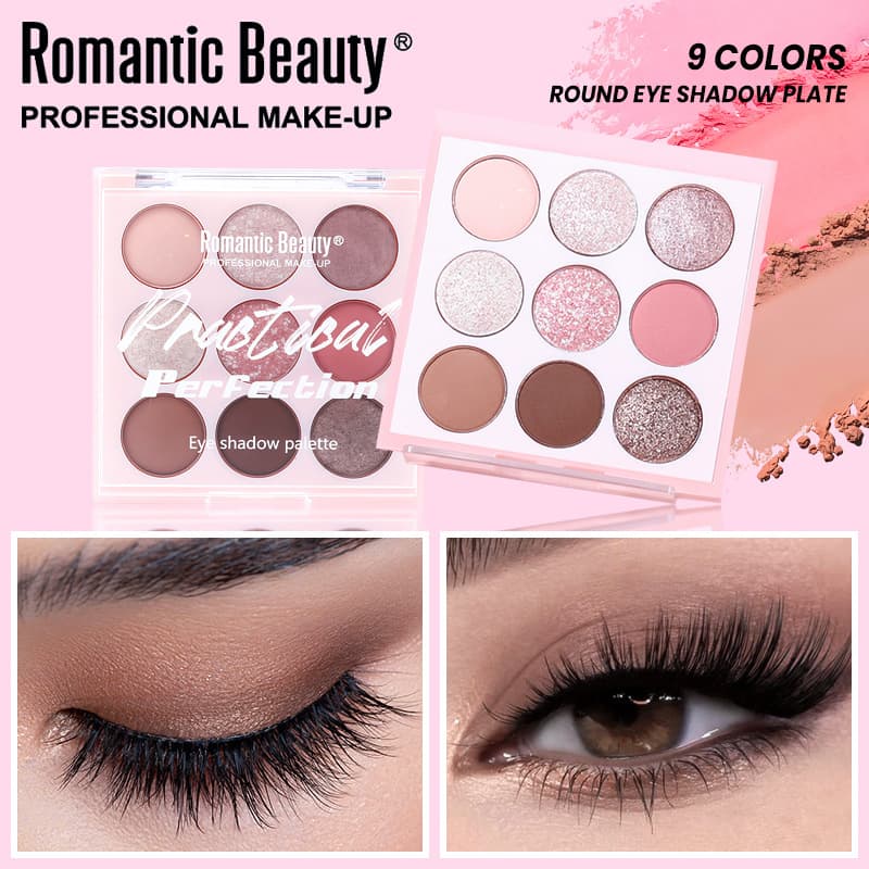 Cross-border ice cream nine-color eye shadow palette matte pearlescent multi-purpose eye makeup palette glitter pink beauty makeup and personal care