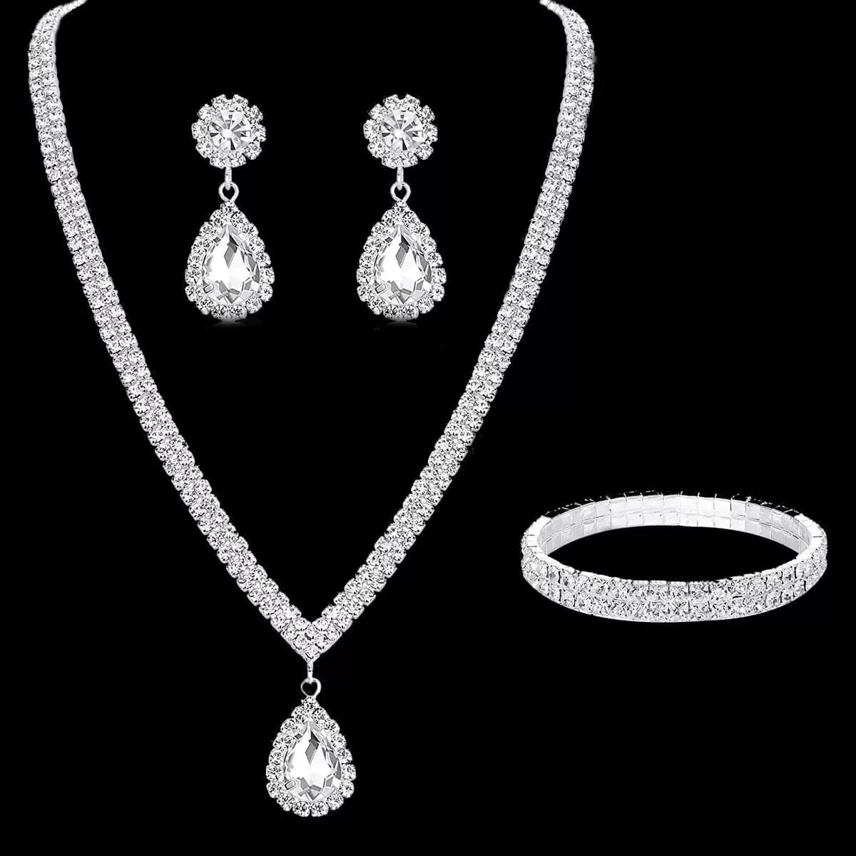 (Cross-border trading), metal necklace and earrings for bride, set, graduation party