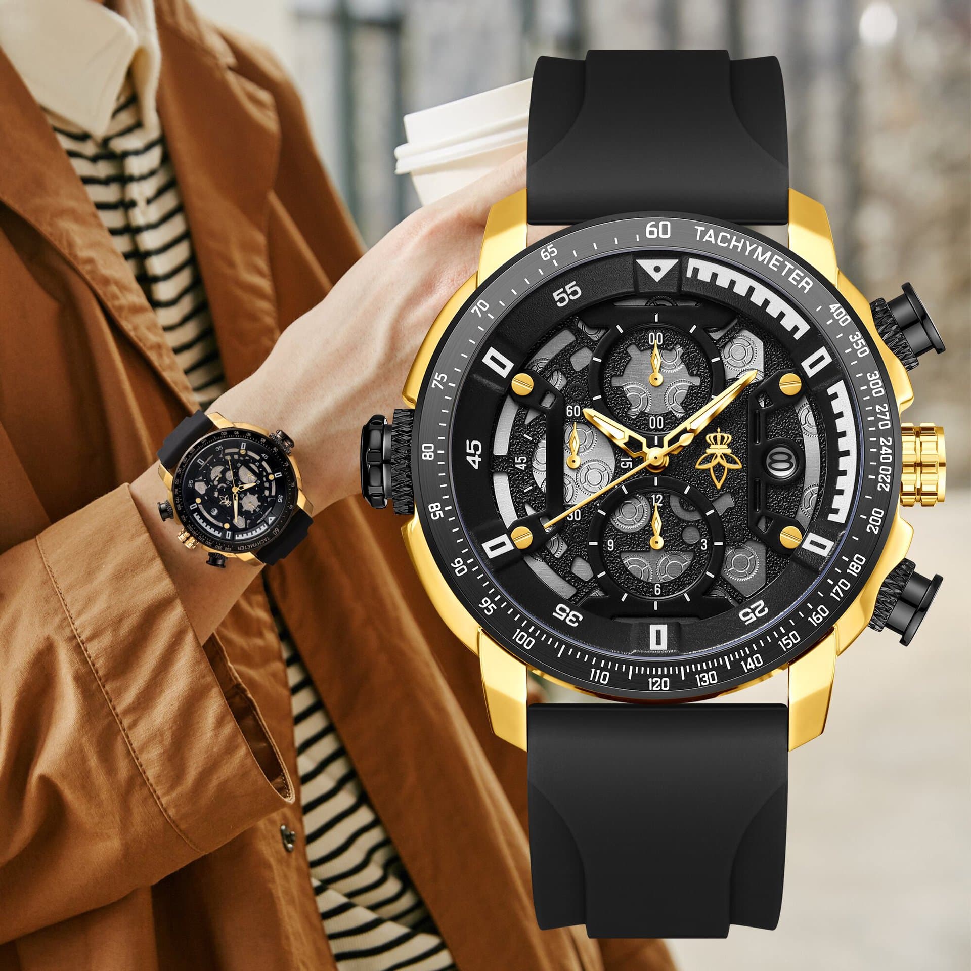 yalalusi Sports swiss watch, fashionable mechanical mechanical watch, fully automatic, European style