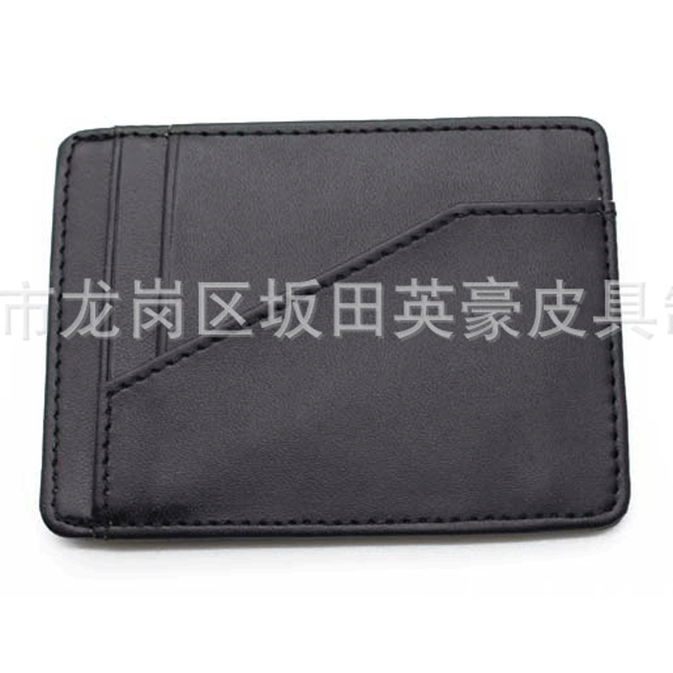 (Cross-border trading), ultra thin black polyurethane card holder, custom-made, with your logo imprint
