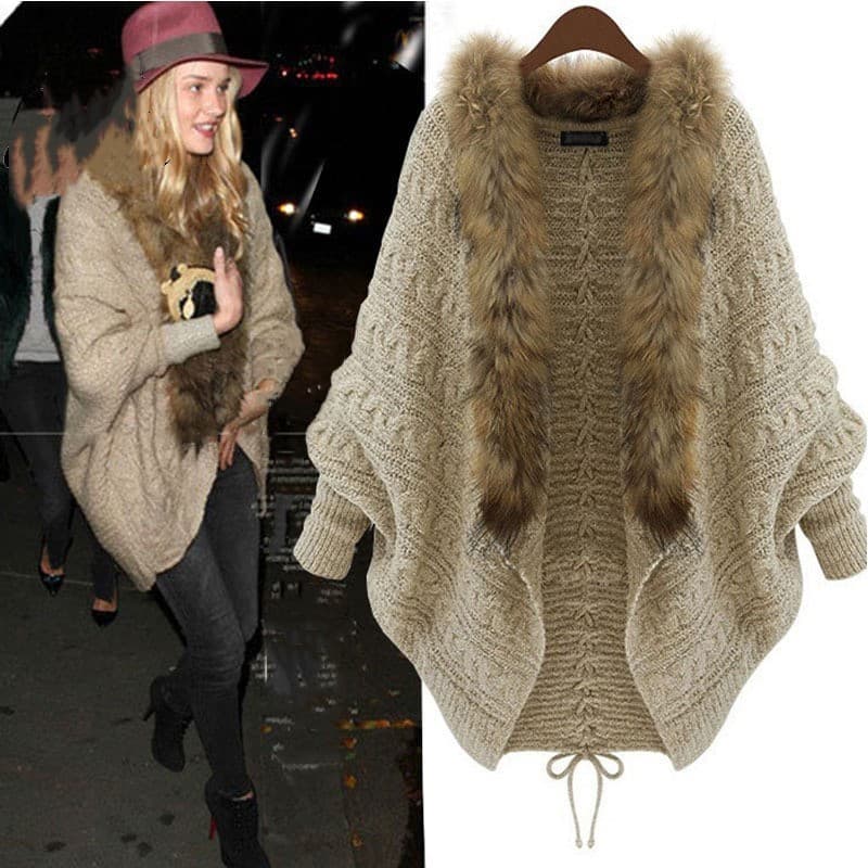 Autumn fashionable shirt, knitted sweater, woolen cardigan, European style, oversize