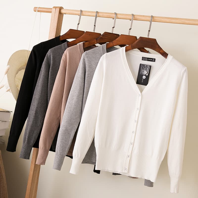 (Cross-border trading), demi-season knitted sweater, thin autumn cardigan, long-sleeve, jacket, loose fit