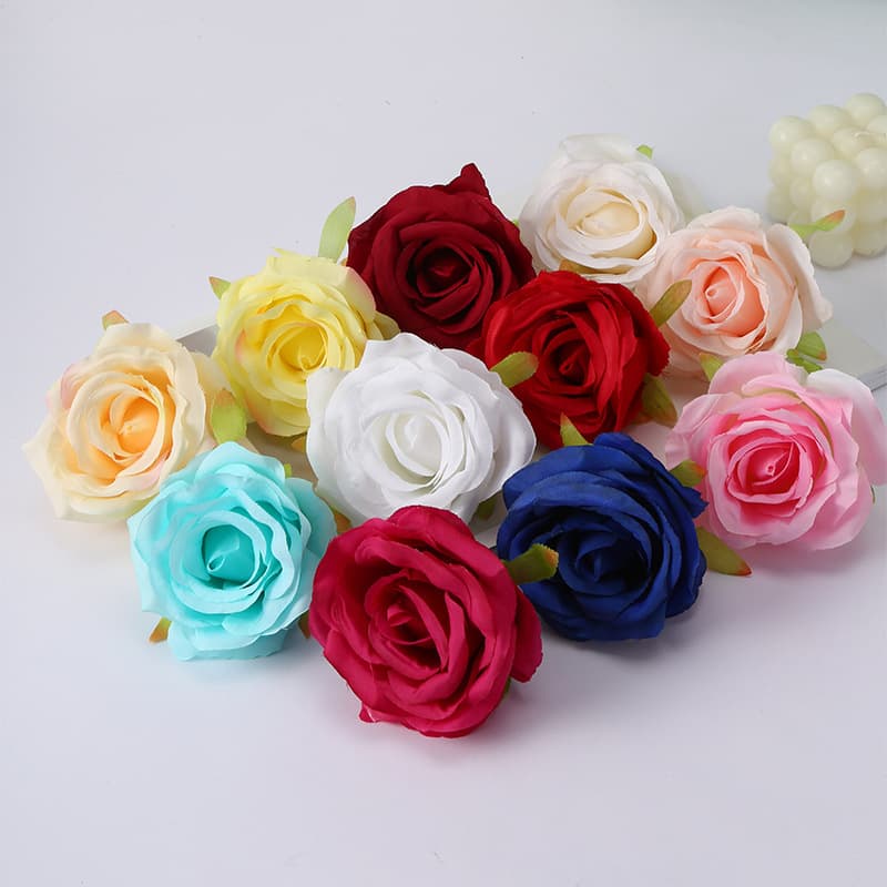 Manufacturer wholesale simulated rose flowers wedding flower wall decoration plastic fake flowers artificial flower art dried flowers simulated flower heads