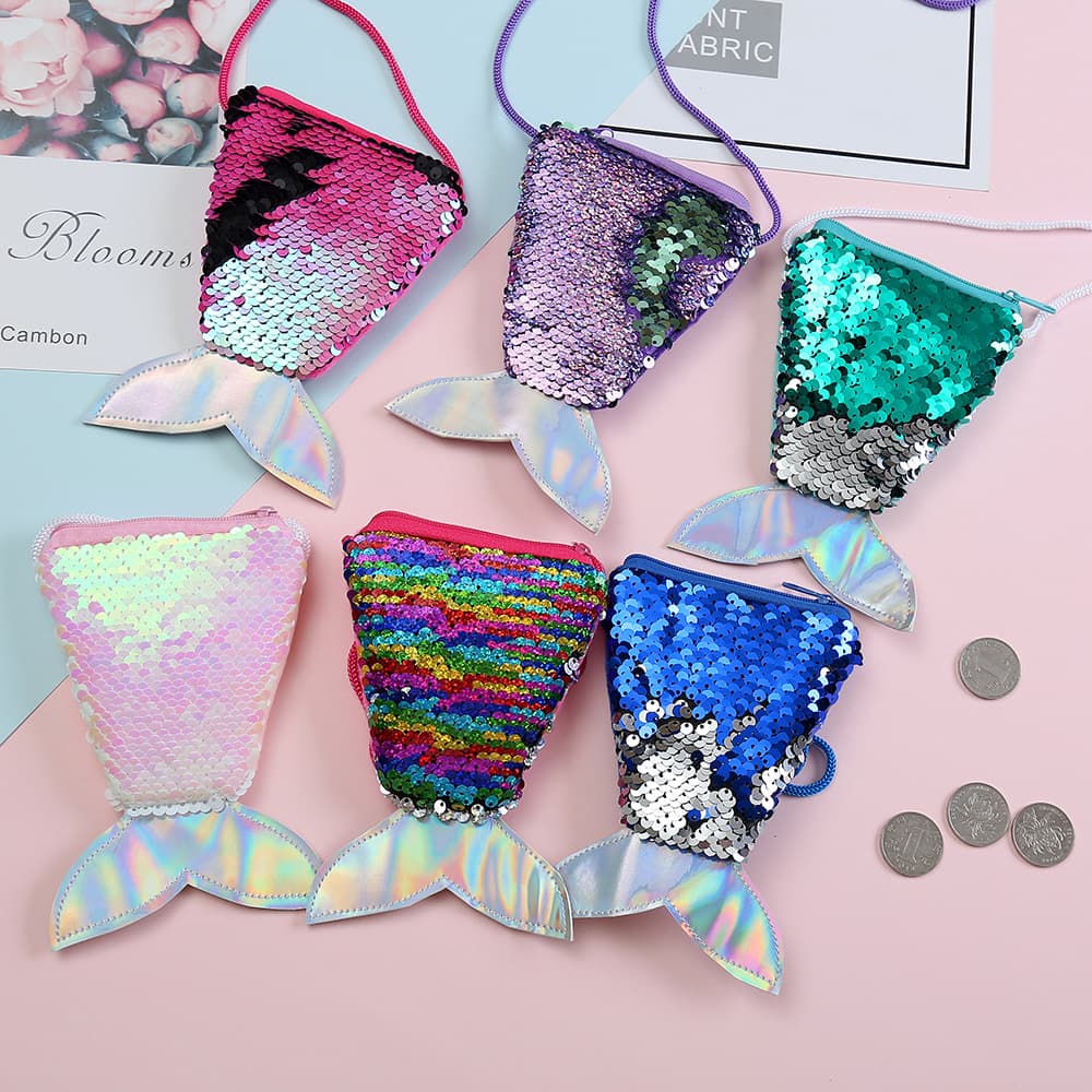 Wallet, coins, children's small bag, bag strap, two-color shoulder bag