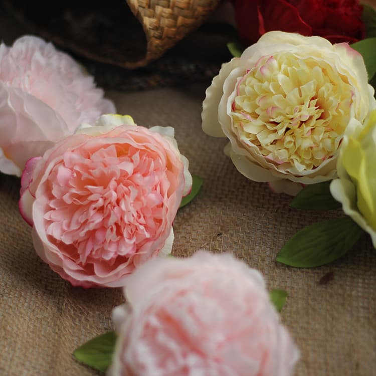 Simulation Peony Flower Head Wedding Arches Decoration Flower Artificial Peony Flower Flower Boyfroot Background Decoration Flower Art
