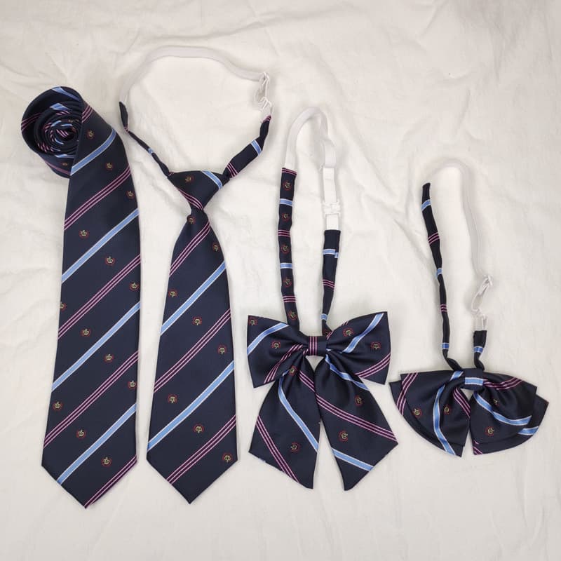 Set, bow tie with bow, uniform for students, accessory