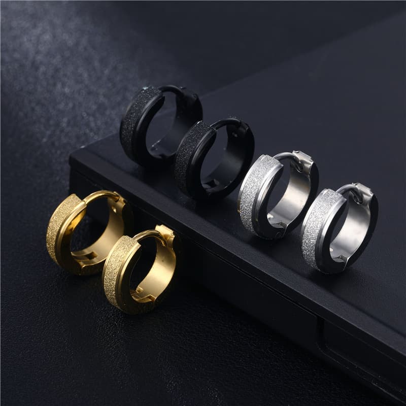 Fashionable earrings, polishing cloth stainless steel handmade, Korean style, European style