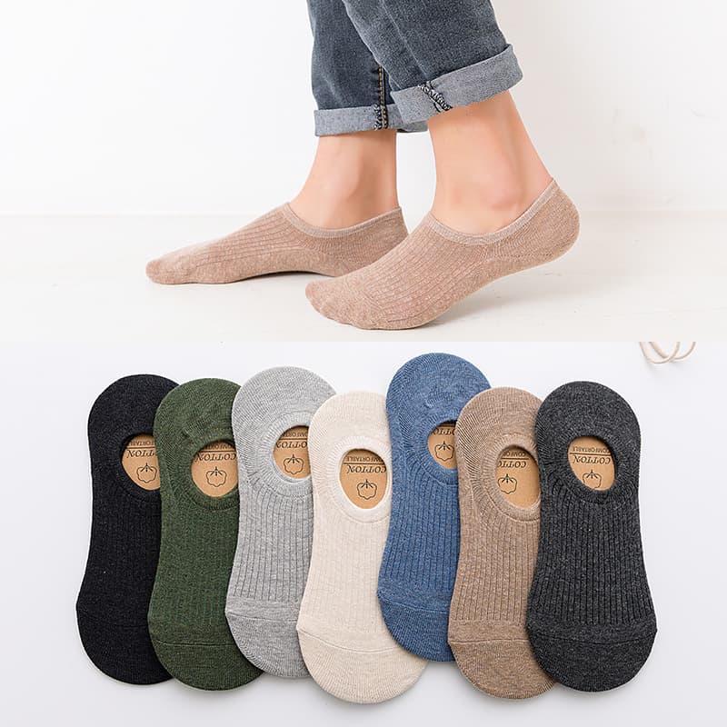 Men's summer thin breathable silicone non-slip invisible socks low-cut