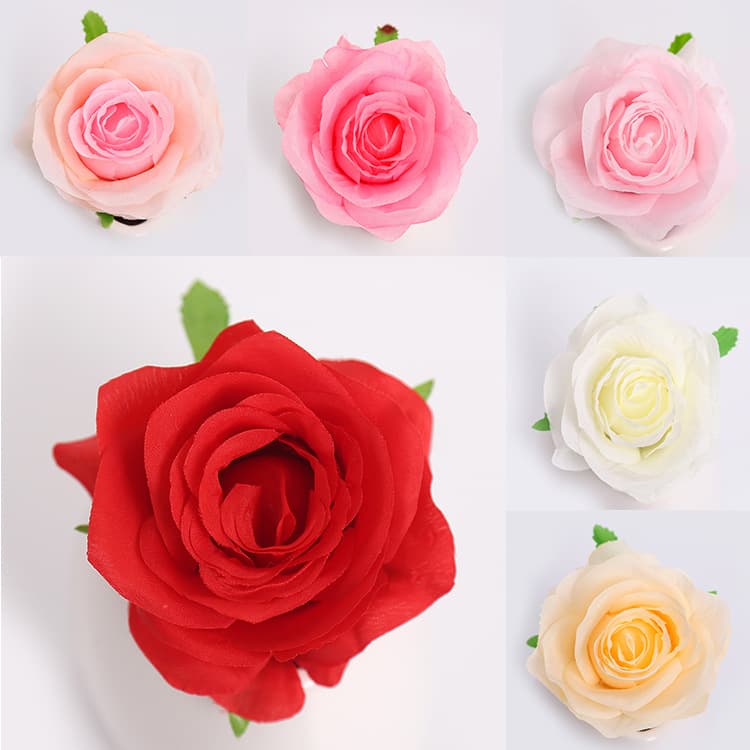 Manufacturer direct sales rose head simulated rose flowers wholesale DIY silk cloth fake flower wall artificial wedding flower material
