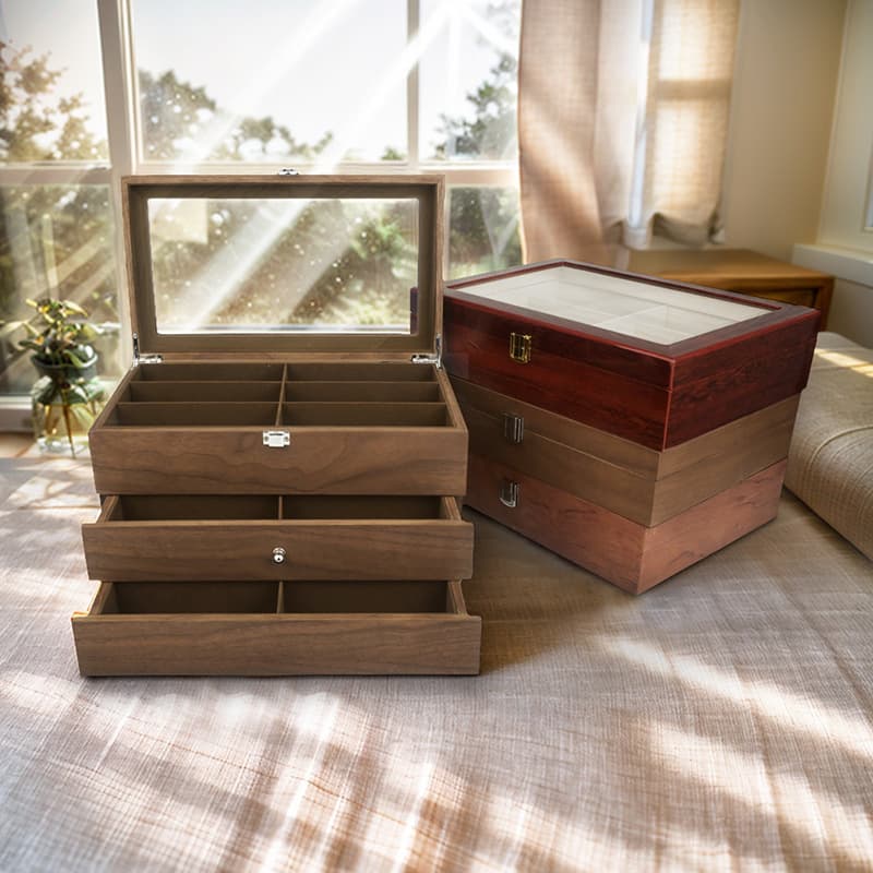 Wooden glasses, storage system, stand, watch, storage box, (Physicals)