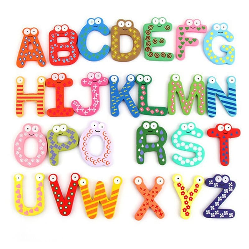 Wooden digital magnetic fridge magnet, early education, DIY