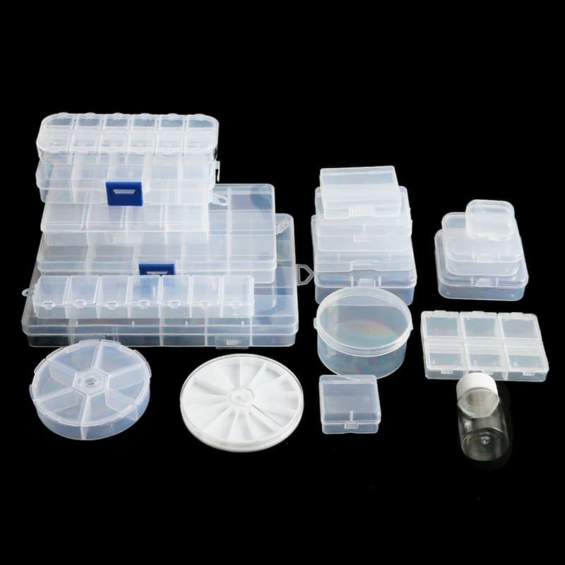Accessory handmade, transparent removable storage box, plastic earrings, DIY