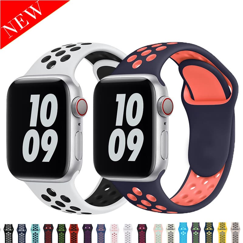 Apple, nike, silicone watch strap, two-color changeable bracelet