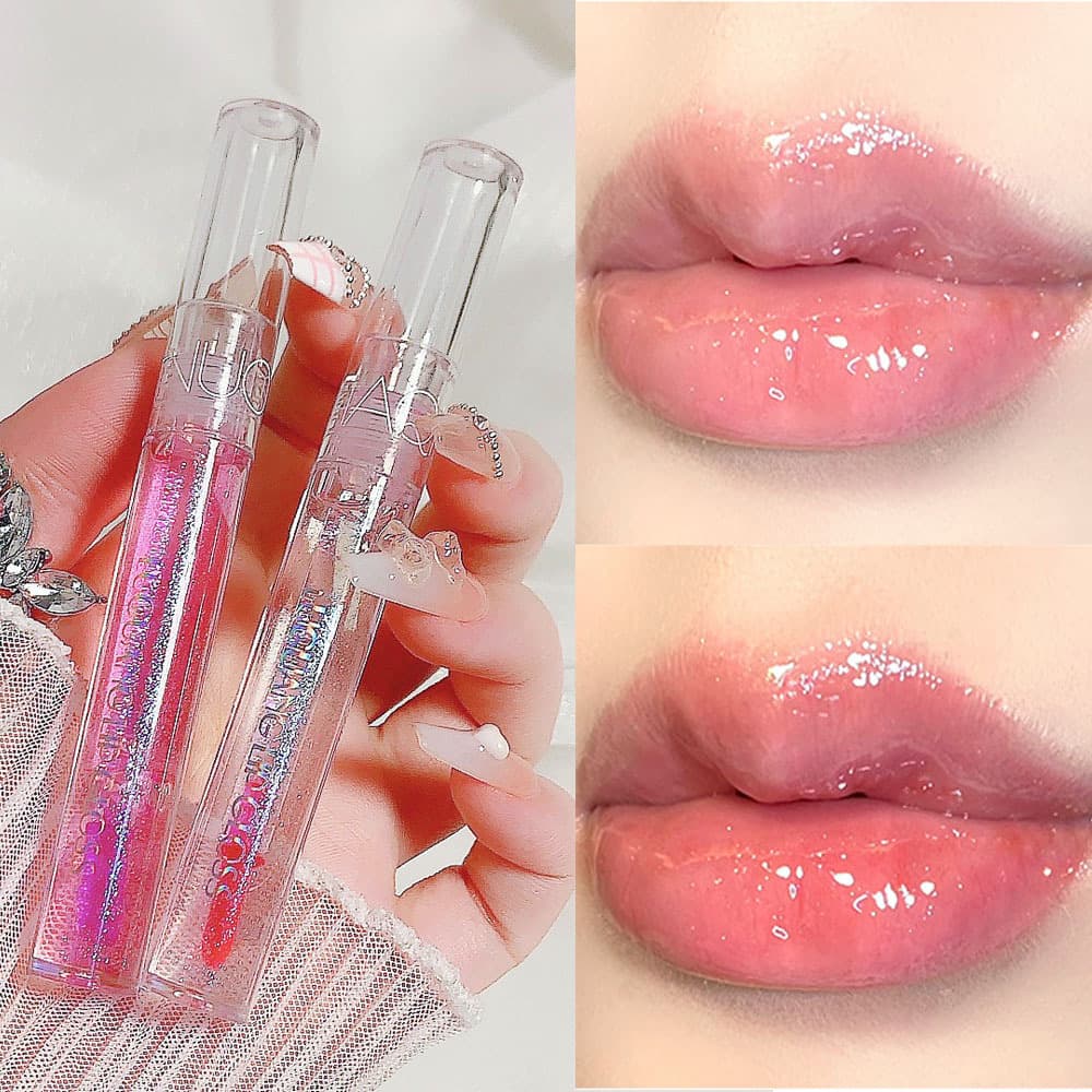 Glass lip balm, nutritious lip gloss, intense hydration, plump lips effect, mirror effect