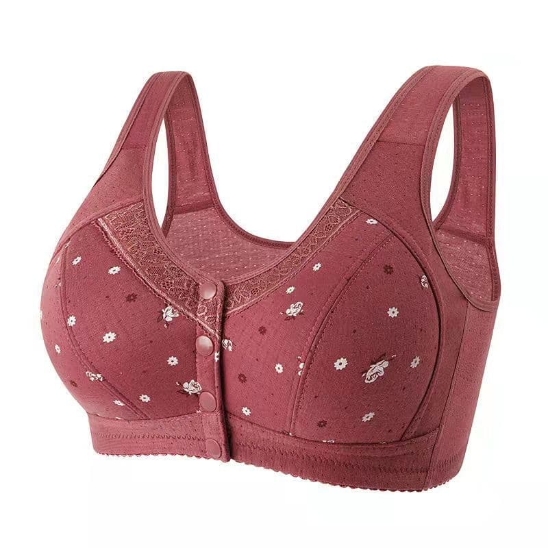 Summer cotton underwear, lace wireless bra, vest, plus size, for middle age