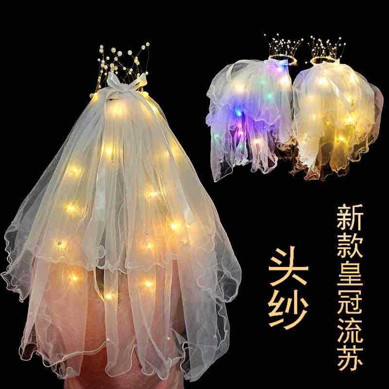 Bride's Liu Crown Sending Bald Type Net Red Photo Proper Children's Certificate with Lantern Double -Layer Varley Wholesale