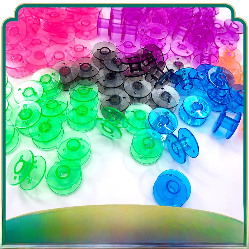 Household multifunctional sewing machine line axis 2518P color transparent plastic shuttle 9 color line scroll scroll household shuttle heart