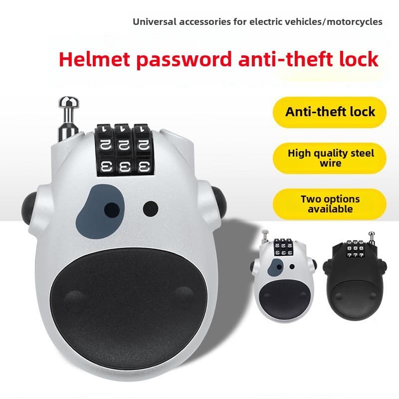 Helmet, telescopic steel wire, electric luggage bike, car protection, anti-theft, clips included