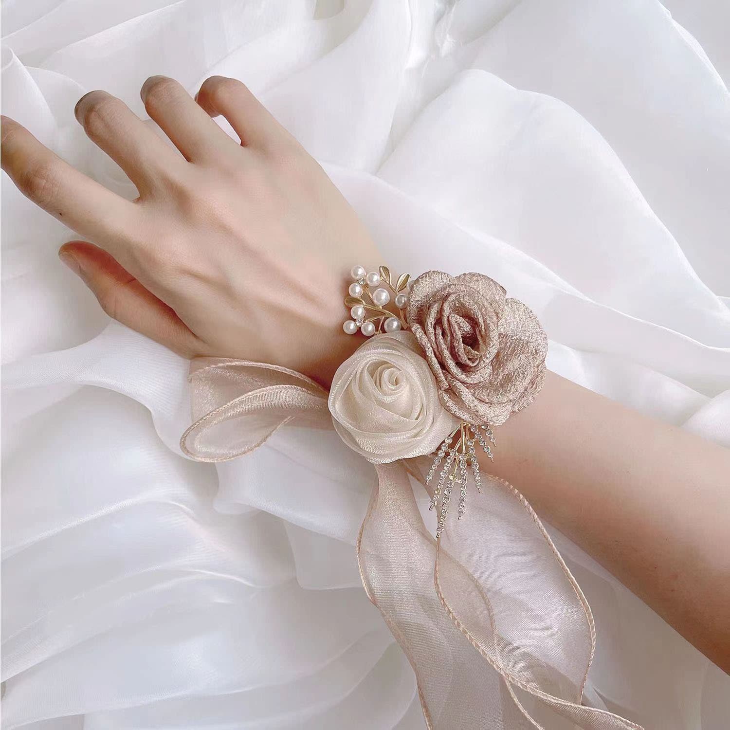 Wrist flower, high-end bridesmaid dress, Korean fresh bracelet, for bridesmaid