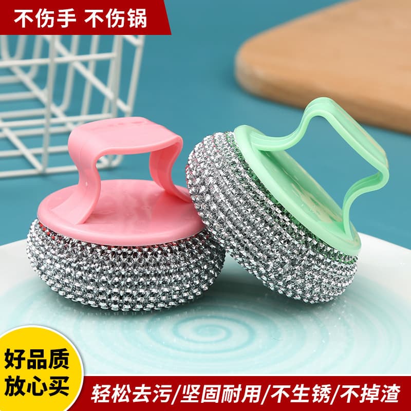 Handle, brush, hygienic steel wire