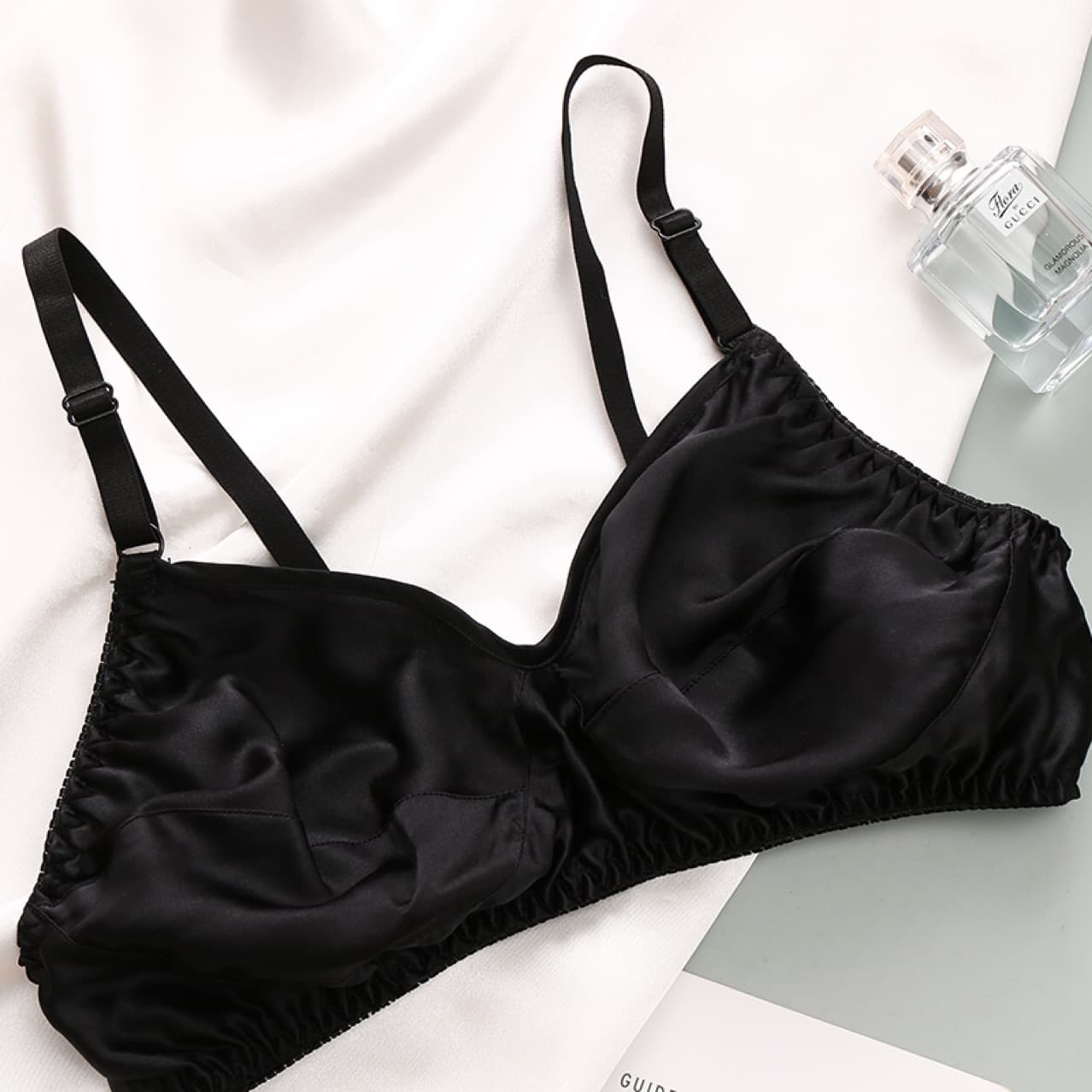 Sponge comfortable breathable silk thin wireless bra, underwear, plus size