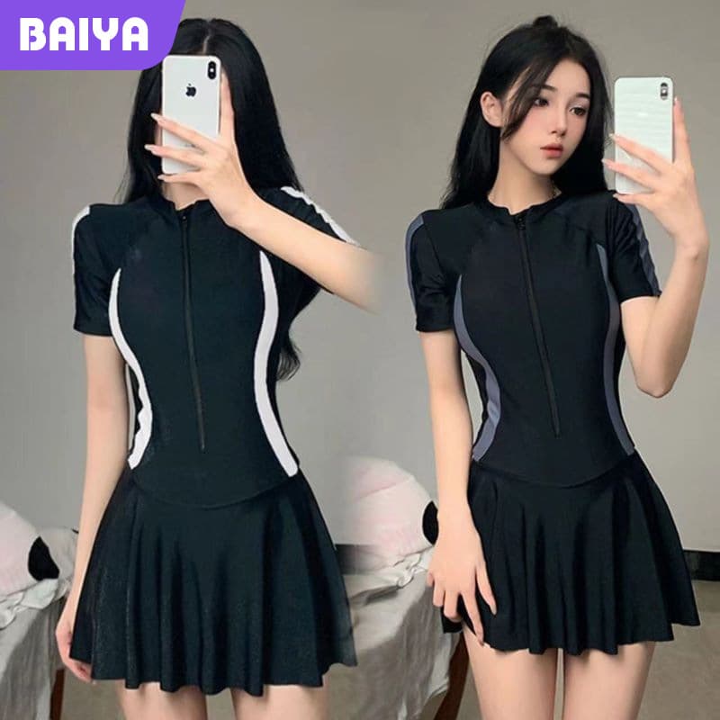 Swimwear, sports black skirt