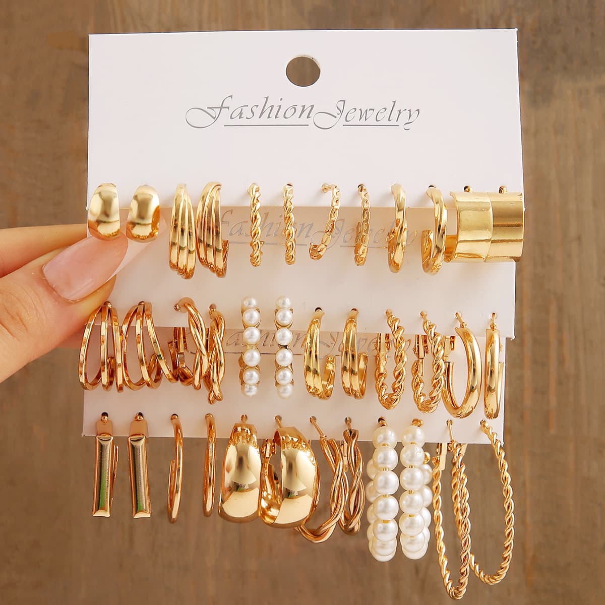 (Cross-border trading), square geometric earrings from pearl