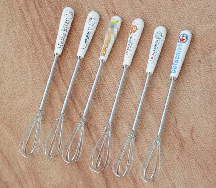 Cartoon ceramic cute small mixing stick stainless steel