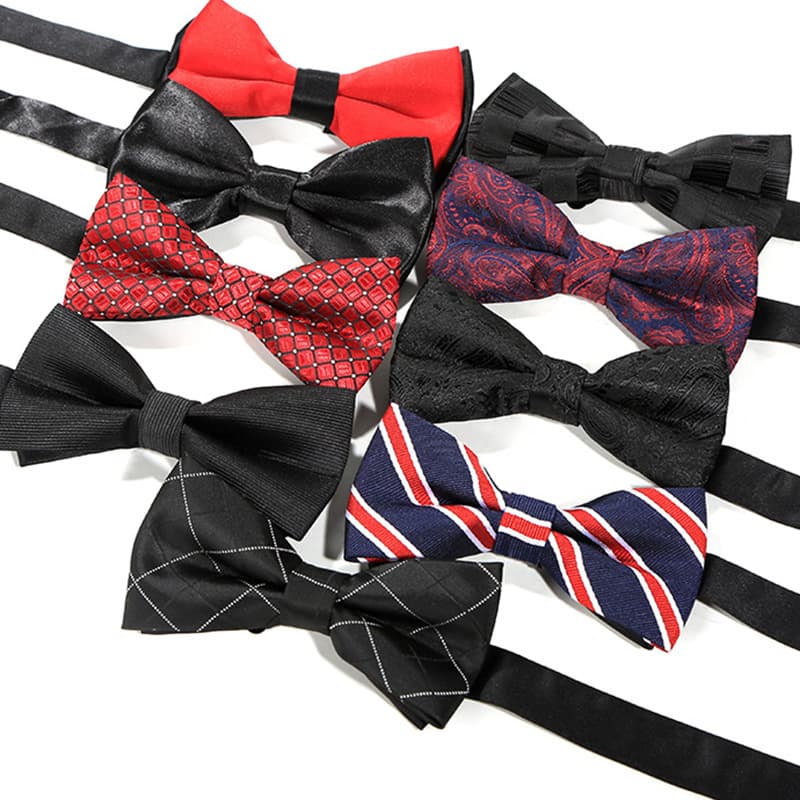Burgundy black bow tie English style with bow, Korean style