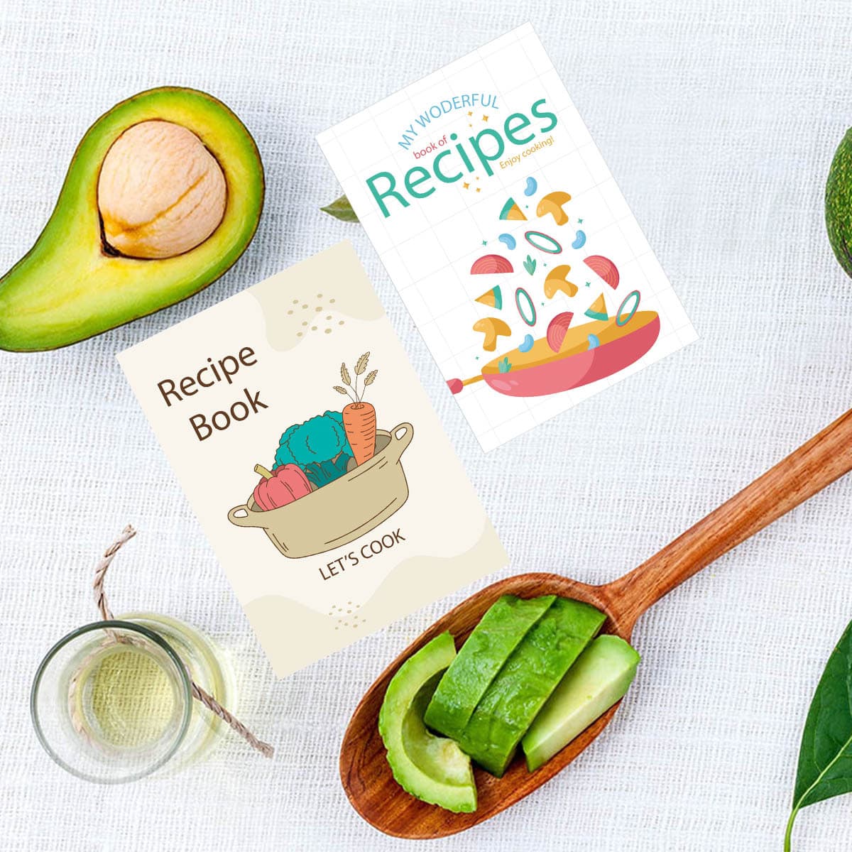 Cross-border e-commerce kitchen cooking food ingredient recipe card RECIPE Amazon TEMU cartoon style handbook portable