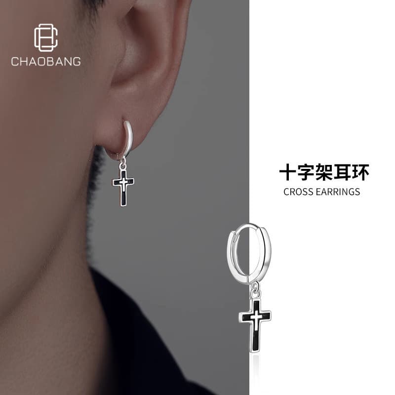 Universal small design earrings, men's style, high-quality style